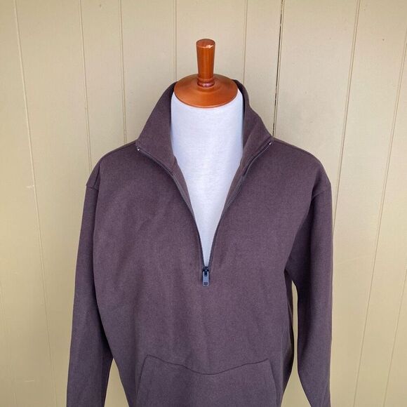 Express men L new with tags quarter zip Longsleeve pullover brown - Picture 3 of 11